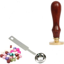 Profisher Retro Mektup Mühürü Damga Kalp + 30 Adet Mühür Mumu + Eritme Kaşığı