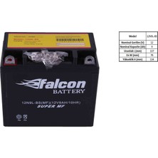 Falcon Akü 12-V 9 Ahr (12n9l-Bs) Kuru Dik Akü (Honda Grb)