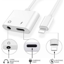 Mobitell Lightning 2 In 1 Şarj ve Kulaklık Dönüştürücü 3.5mm Jack Beyaz