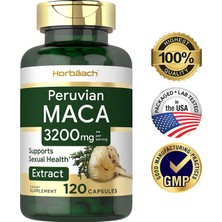 Horbaach Maca Kök 3200 Mg | 120 Tablet | Erkekler ve Kadınlar Için Peru Maca Özü