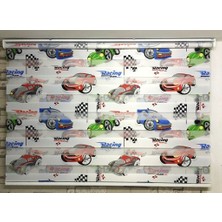 Asyhome Racing Desenli Zebra Perde
