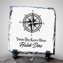 Hediyesec Pusula Tasarımlı Isme Özel Taş Baskı