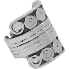 Labalaba Kadın Antik Gümüş Kaplama Ayarlanabilir Bohem Yüzük