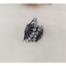 Hd Marketim Otantik Tasarım Kadın Yüzük Taşlı Gri Renk Yüzük Ayarlanabilir Ölçü