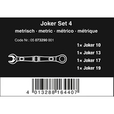 Wera 6000 Joker 4 lü Set Cırcırlı Açık Ağızlı Anahtar 05073290001