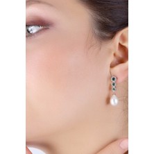Mlini Zümrüt Taşlı Incili Gümüş Set