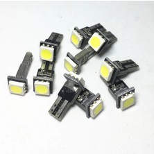 Gürler Oto Aksesuar T5 LED Ampül Gösterge Kadran Işığı Fiber Beyaz Renk 12V 10 Adet