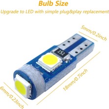 Gürler Oto Aksesuar T5 LED Kilometre Kadran Aydınlatma Ampülü Canbuslı 10 Adet Beyaz