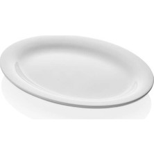 Külsan 2434.PW - Soft 3'lü Beyaz Oval Tabak Seti 34x26 cm, Thermoset Melamin