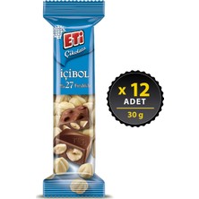 Eti İçibol %27 Fındıklı Çikolata 30 g x 12 Adet