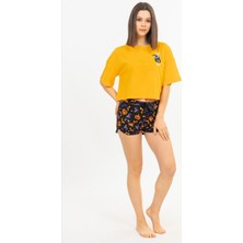 VİENETTA 9210-9245 BAYAN KISA KOL YOLK YELLOW ŞORTLU PİJAMA TAKIMI