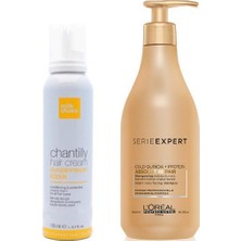 L'Oréal Professionnel Loreal Gold Quinoa+Protein Repair Şampuan 500 Ml+Milk Shake Chantilly Hair Cream Durulanmayan Bakım Köpük 150 ml