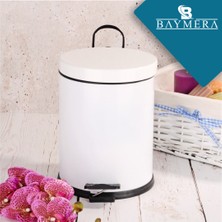 Baymera 5 Litre Mikro Pedallı Çöp Kovası Beyaz