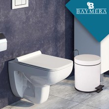 Baymera 5 Litre Mikro Pedallı Çöp Kovası Beyaz