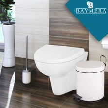 Baymera 5 Litre Mikro Pedallı Çöp Kovası Beyaz