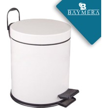 Baymera 5 Litre Mikro Pedallı Çöp Kovası Beyaz