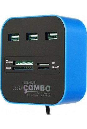 Popvitrin 3 Port 2.0 USB Çoklayıcı ve Kart Okuyucu Concord C-847