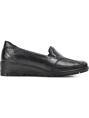 Forelli 25109 Siyah Hakiki Deri Comfort Günlük Ayakkabı