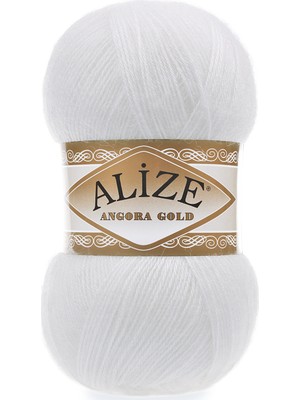 Beyaz Alize Angora Gold - 55  (5 Li Paket)