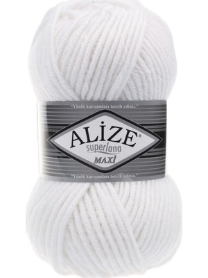 Alize Beyaz Alize Süperlana Maxi - 55  (5 Li Paket)