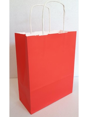 Event Party Store Kraft Kağıt Çanta Kırmızı 25CM x 30CM - 1 Adet