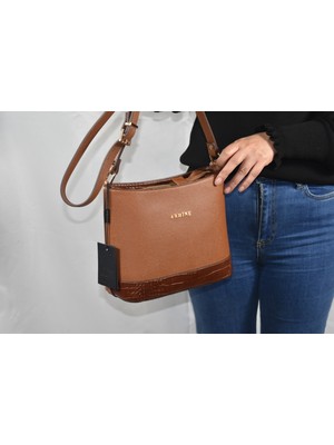 Armine 254 Askılı Bayan Orta Boy El Omuz Çantası - Taba - Tek Ebat