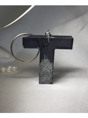 Sultan Tasarım T Harfi Epoksi Anahtarlık