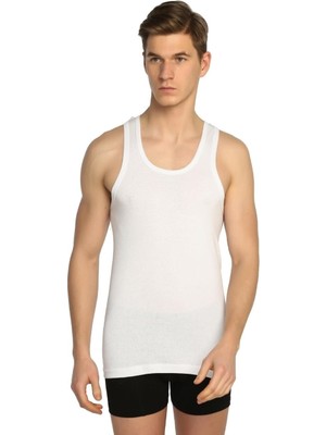 Tutku Erkek Beyaz  Pamuk Klasik Askılı Atlet 6 Lı   Paket 0101 Tutku