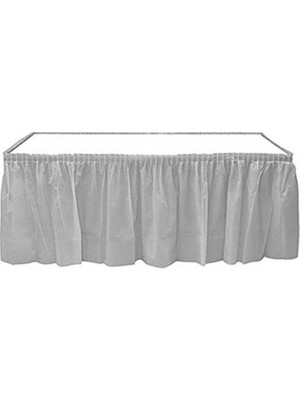 Roll-Up Gümüş Plastik Masa Eteği 75 x 4,26 cm