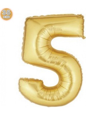 İKM Rakam Balon Folyo Küçük Boy 16 Inç  35 cm Gold 5