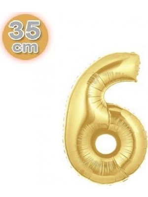 İKM Rakam Balon Folyo Küçük Boy 16 Inç  35 cm Gold 6