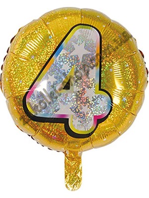 İKM Folyo Yuvarlak Rakam Balon Gold 4