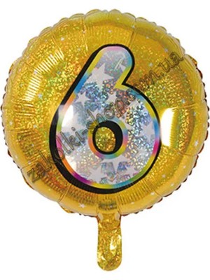 İKM Folyo Yuvarlak Rakam Balon Gold 6