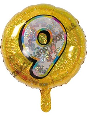 İKM Folyo Yuvarlak Rakam Balon Gold 9