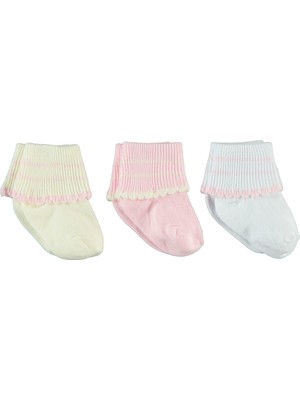 Civil Baby Kız Bebek 3'lü Çorap Set 0-6 Ay Pembe