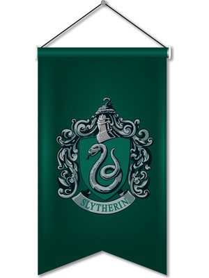 Sihir Dükkanı Lisanslı %100 Saten Kırlangıç Kesim Büyük Flama Model : Slytherin 50X75CM