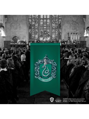 Sihir Dükkanı Lisanslı %100 Saten Kırlangıç Kesim Büyük Flama Model : Slytherin 50X75CM