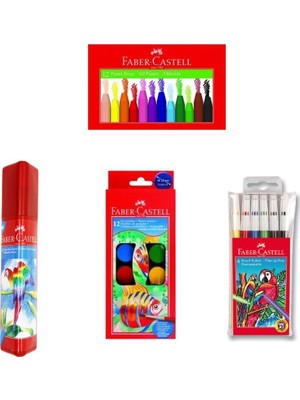 Faber-Castell Boyama Seti 4'lü Renkli Pastel ve Kuru Boya Kalemleri ile Eğlenceli Sanat Deneyimi