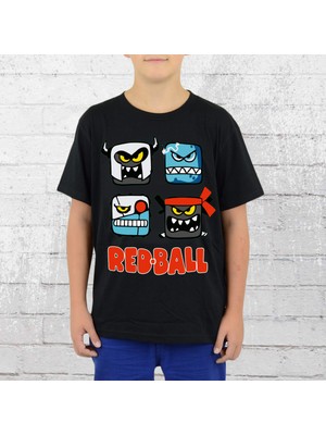 TakeTshirt Red Ball Çocuk Tişört Siyah Unisex