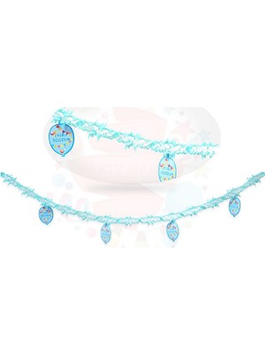 Balonevi  Mavi Iyi Ki Doğdun Kağıt Uzar Süs 3 Metre