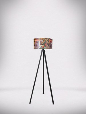 Dekoratif Dekoratifs Tripod Ahşap 3 Ayaklı Lambader Abajur Bohem Renkli