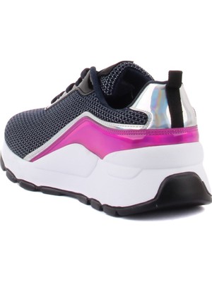 Sail Laker's Lacivert Renk Bağcıklı Hologram Detaylı Kadın Günlük Ayakkabı