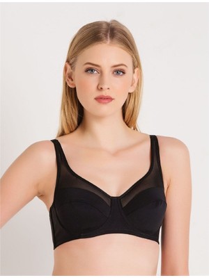 Magic Form 3983 Süngersiz Düz Kumaşlı Toparlayıcı Sütyen - Siyah
