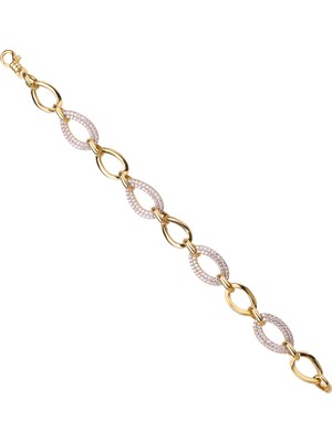 Diversity Jewelry Kadın Gümüş Sarı Kombin Bileklik
