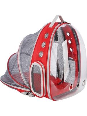 Ksburda Fileli Açılabilir Şeffaf Astronot Kedi Köpek Evcil Hayvan Taşıma Çantası