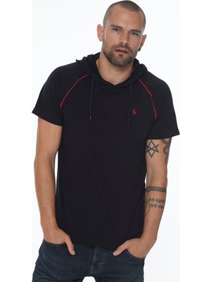 Dewberry T8570 Dewberry Kapşonlu Erkek T-Shirt - Lacivert