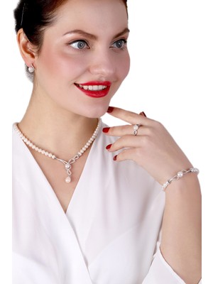 Mlini Incili Gümüş Set Model2