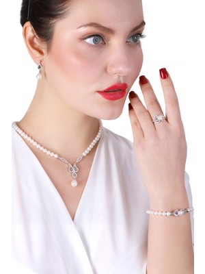 Mlini Incili Gümüş Set Model4