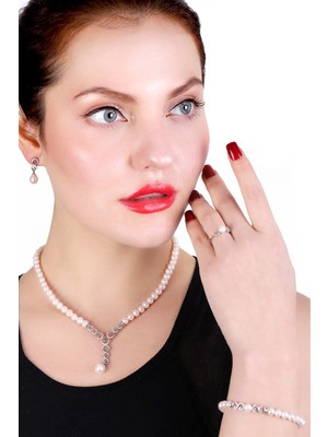 Mlini Incili Gümüş Set Model6