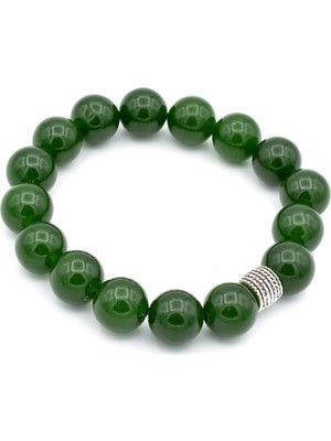 Murty99 Hakiki Doğal Yeşim Taşı Bileklik Yeşil Renk Doğal Taş  004